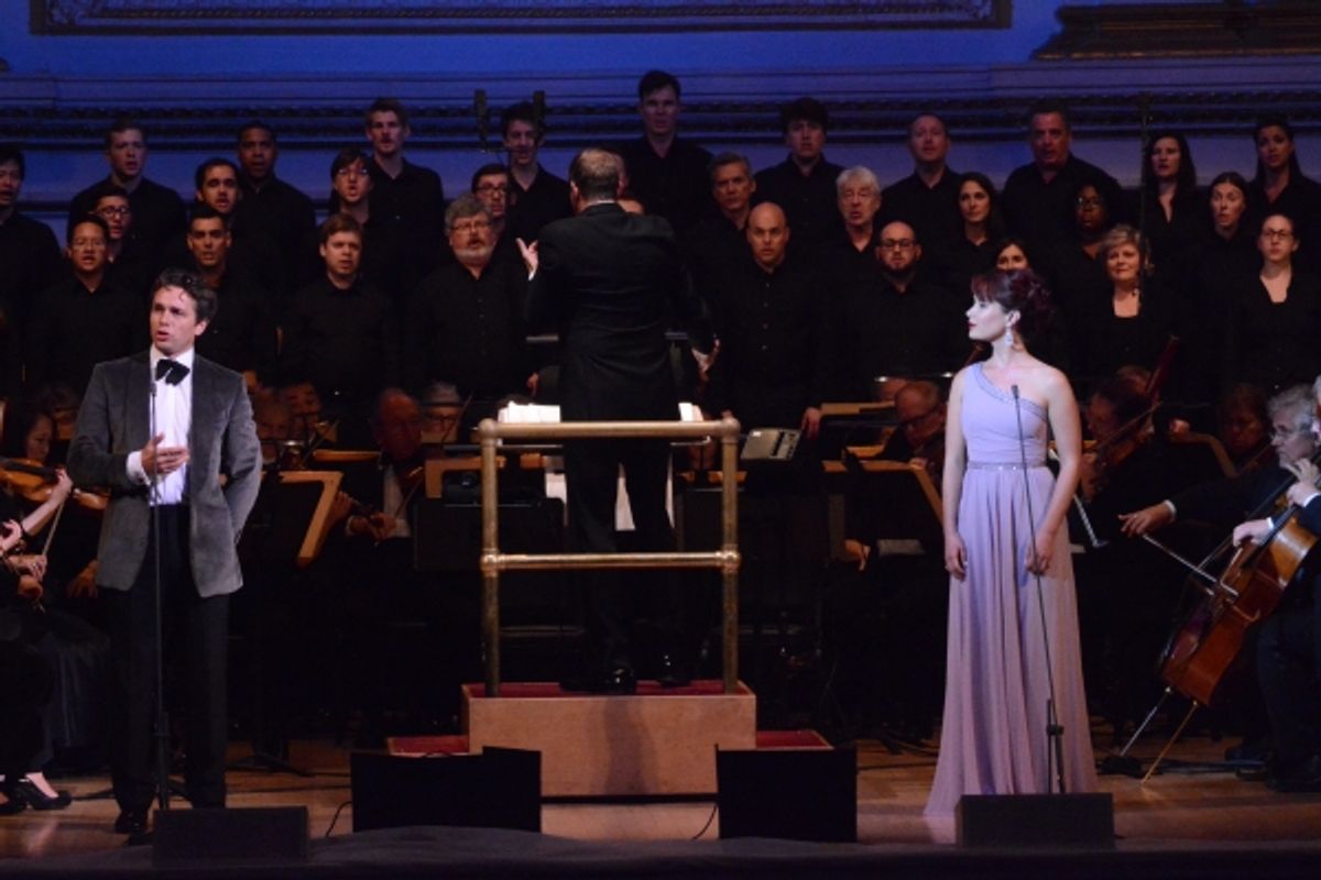 Julian Ovenden, Steven Reineke and Sierra Boggess at 