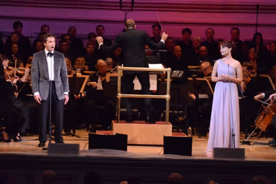 Julian Ovenden, Steven Reineke and Sierra Boggess Photo