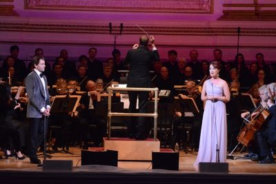 Julian Ovenden, Steven Reineke and Sierra Boggess Photo
