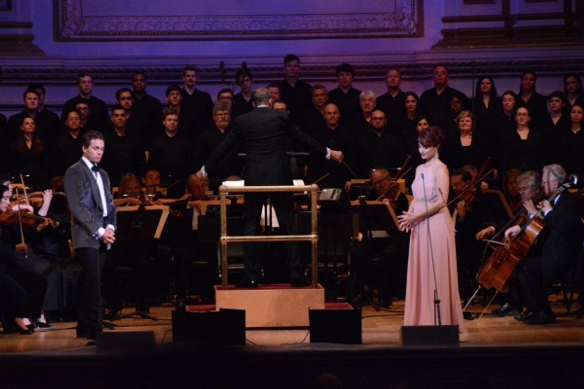 Julian Ovenden, Steven Reineke and Sierra Boggess at 