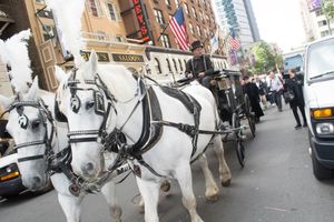 To mark the occasion of Jefferson Mays'' 6,000th death in Broadway''s A GENTLEMAN''S GUIDE TO LOVE AND MURDER, the production held a funeral procession down West 48th Street, as and fans, all dressed in mourning attire, followed Mr. Mays, lyi @ BroadwayWorld To mark the occasion of Jefferson Mays'' 6,000th death in Broadway''s A GENTLEMAN''S Photo