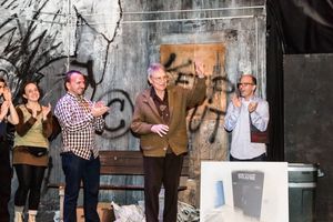 The Araca Groupâ€s Michael Rego and Matthew Rego flank John Cullum Photo