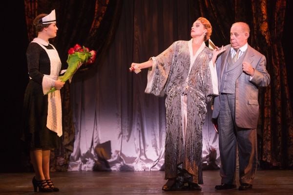 Blaire Baker (Maid), Emma Stratton (Helen Sinclair) and Rick Grossman (Julian Marx) Photo