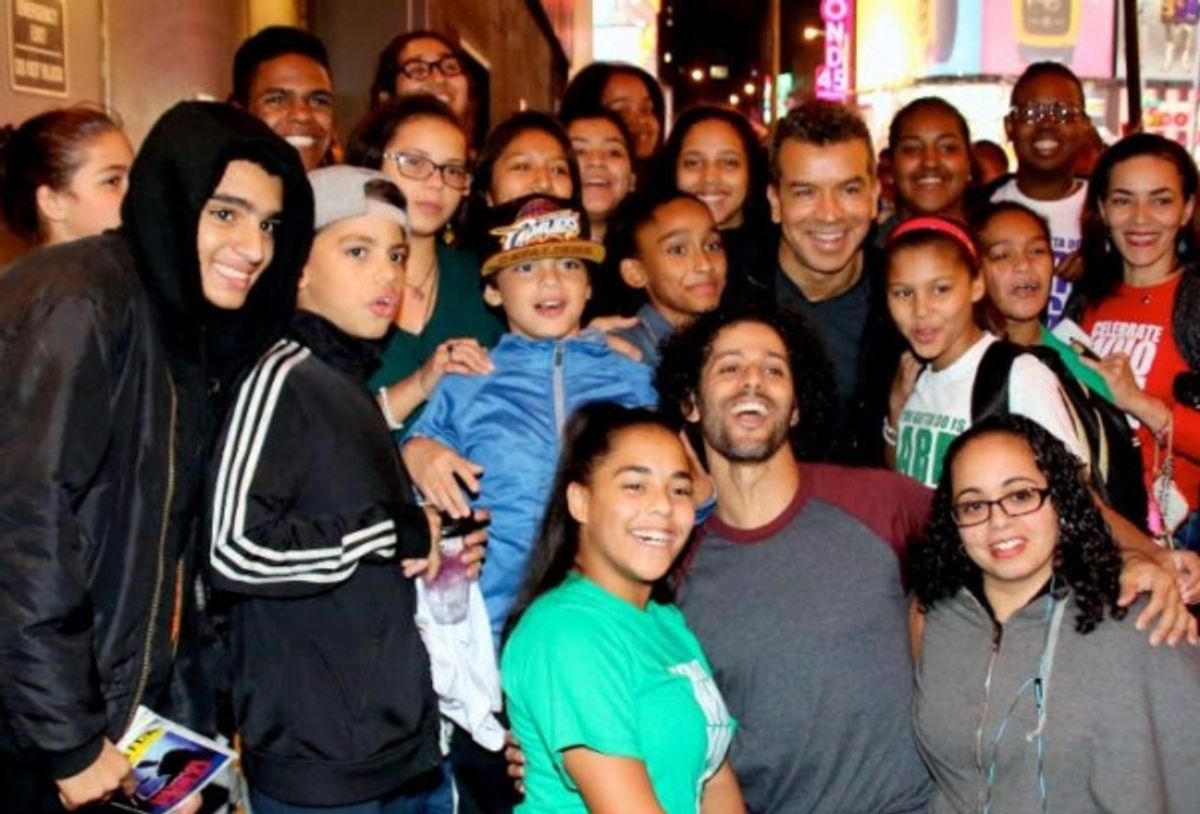 Ana Villafane (currently playing Gloria Estefan in ON YOUR FEET!) with the campers at 