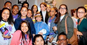 Sergio Trujillo (ON YOUR FEET! choreographer), Luis Salgado and the campers Photo