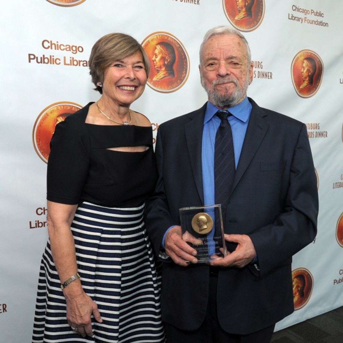 Foundation President Rhona Frazin with Stephen Sondheim at 
