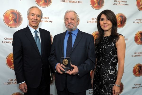 Stephen Sondheim with co-chairs Robert Wislow and Dina Yaghmai Payvar Photo