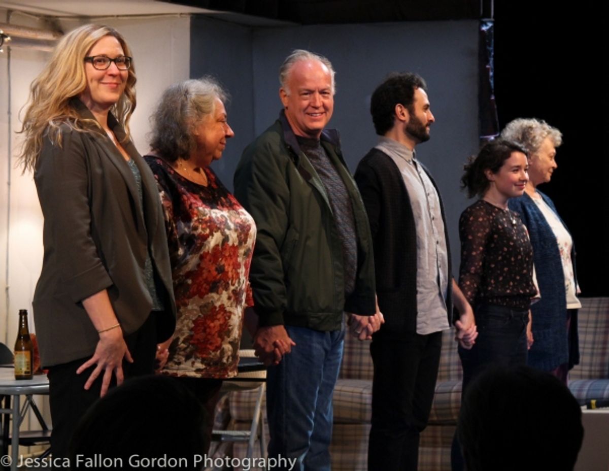 Cassie Beck, Jayne Houdyshell, Reed Birney, Arian Moayed, Sarah Steele and Lauren Klein at 