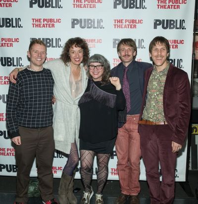 Gob Squad members Simon Will, Berit Stumpf, Sarah Thom, Bastian Trost, and Sean Patte Photo