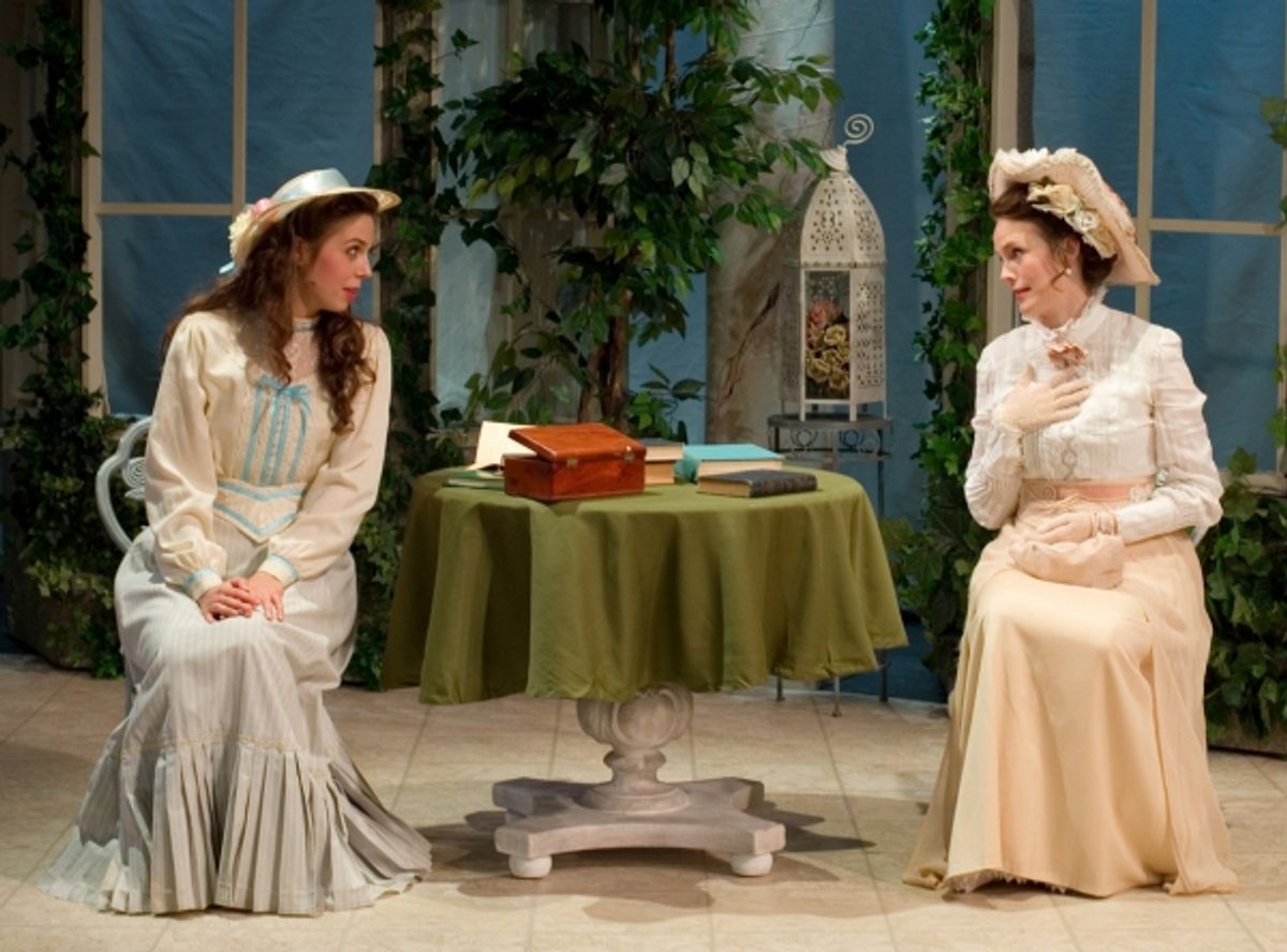 Maggie Wetzel as Cecily Cardew and Ellen Adair as Gwendolyn Fairfax  at 