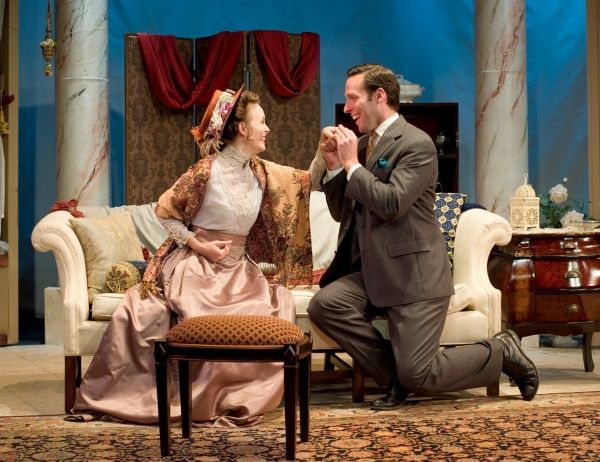Ellen Adair as Gwendolyn Fairfax and Marc LeVasseur as Jack Worthing Photo
