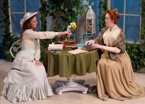 Maggie Wetzel as Cecily Cardew and Christy Richardson as Miss Prism Photo