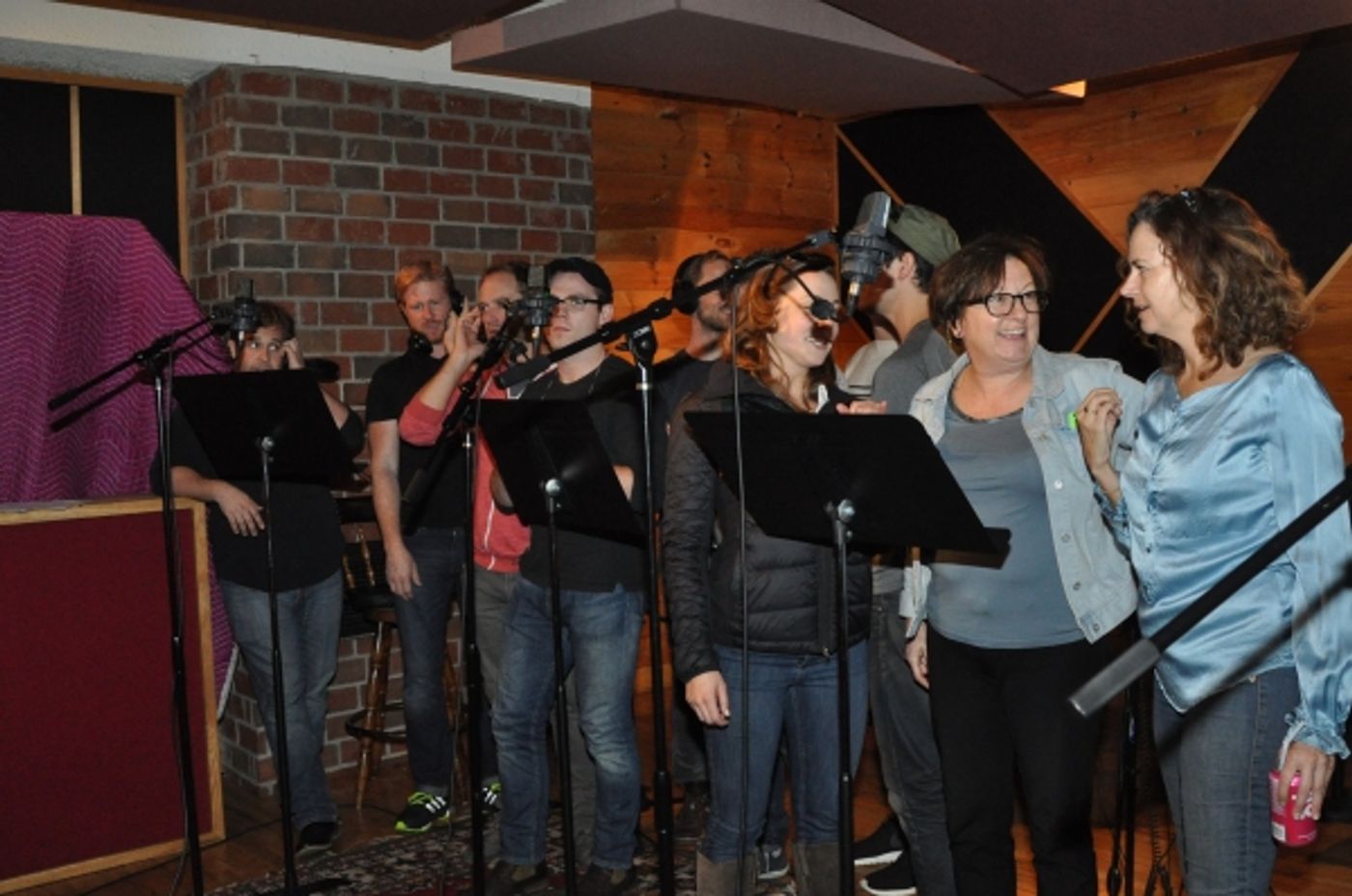 Exclusive Photo Coverage: LES MISERABLES Company Gathers in the Recording Studio for Carols For A Cure! Image