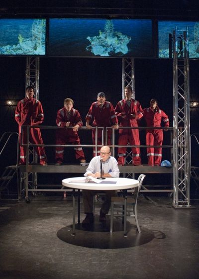 Ensemble members (background from left) Tim Decker, Christopher Sheard, Chris Rickett Photo