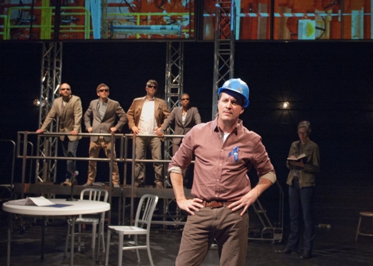 Ensemble members (background from left) Chris Rickett, Christopher Sheard, David Prete, Caren Blackmore and Kelli Simpkins and (foreground) Tim Decker at 