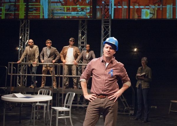 Ensemble members (background from left) Chris Rickett, Christopher Sheard, David Pret Photo