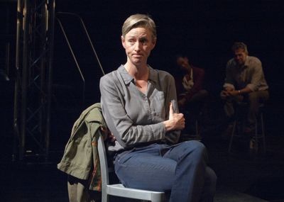 Ensemble member Kelli Simpkins portrays multiple roles, including a grieving mother A Photo