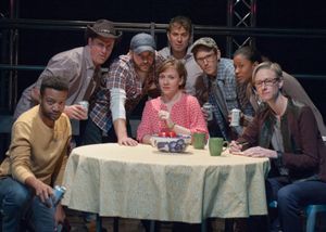Ensemble members (from left) Justin James Farley, Tim Decker, Chris Rickett, Justine C. Turner, David Prete, Christopher Sheard, Caren Blackmore and Kelli Simpkins @ BroadwayWorld Ensemble members (from left) Justin James Farley, Tim Decker, Chris Rickett, Justine Photo