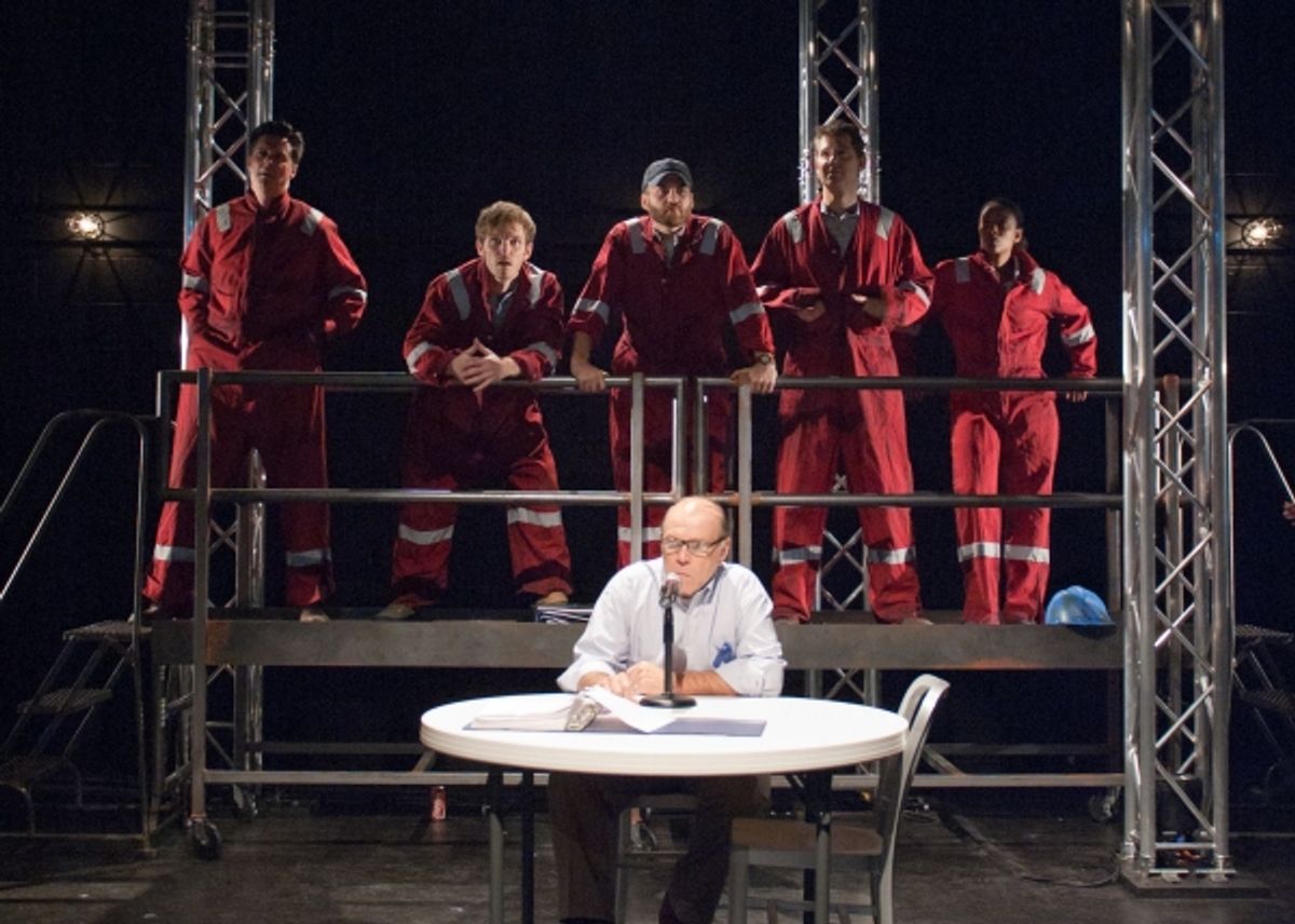 Ensemble members (background from left) Tim Decker, Christopher Sheard, Chris Rickett, David Prete, Caren Blackmore and (foreground) Craig Spidle at 