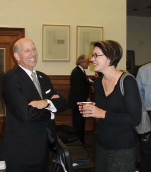 American Writers Museum Treasurer Jay Hammer with the Executive  of the Hemmingway Fo Photo