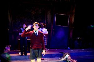 Justin Burns with (back, l to right) Olivia Shine (rabbit), Heather Lauritzen, Jauhara Sanders and Brian Baren (turtle) @ BroadwayWorld Justin Burns with (back, l to right) Olivia Shine (rabbit), Heather Lauritzen, Jauhar Photo