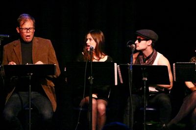Jeff Hiller catches Laura Yoder Witt & Mike Schwitter by surprise. Photo