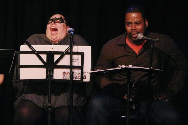 Keala Settle clearly finds Bernard Dotson?s revelation surprisingly funny. Photo