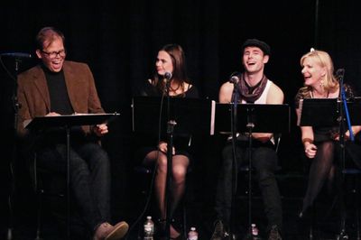 Jeff Hiller amuses himself ... and Laura Yoder Witt, Mike Schwitter & Jessica Hendy. Photo