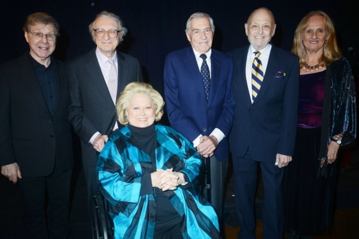 Maury Yeston, Sheldon Harnick, Lee Adams, Charles Strouse, Nancy Rhodes, Barbara Cook at 