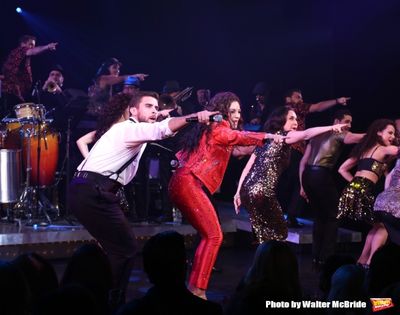 Josh Segarra, Ana Villafane and Andrea Burns with the cast  Photo