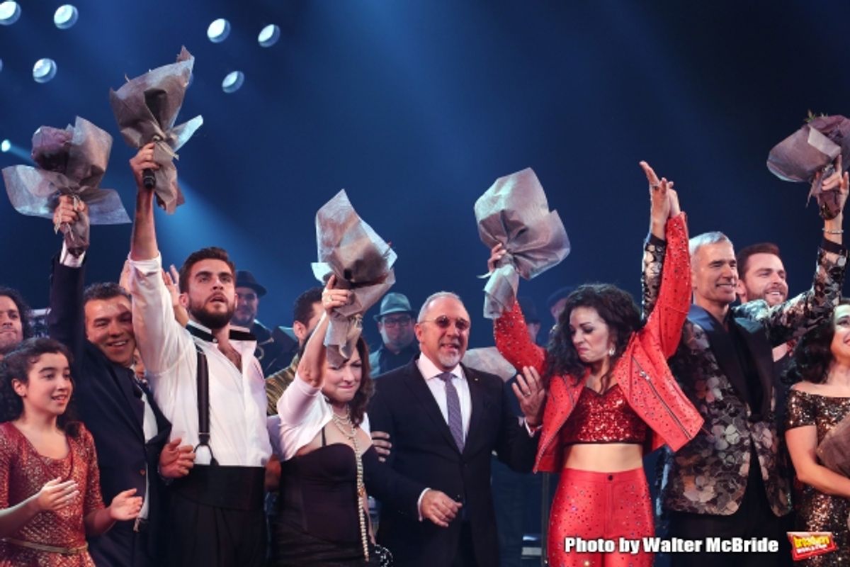 Sergio Trujillo, Josh Segarra, Gloria Estefan, Emilio Estefan, Ana Villafane, Jerry Mitchell and Andrea Burns  at 