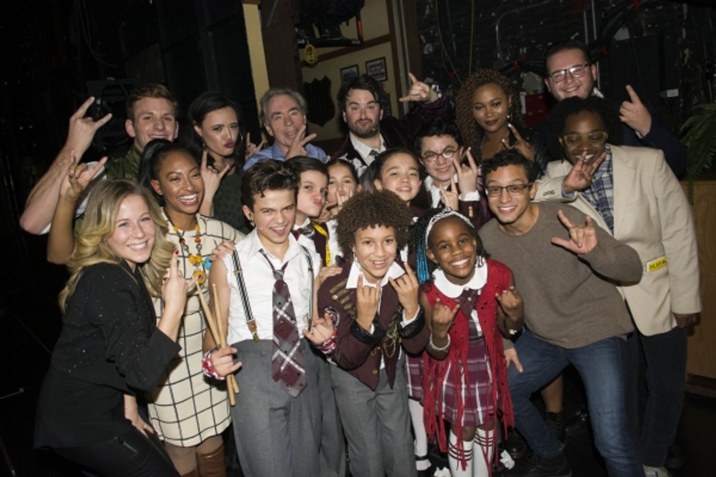Photo Flash: Worlds Collide- SCHOOL OF ROCK Movie Cast Visits SCHOOL OF ROCK on Broadway!  Image