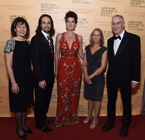 Pam Schafler, Lin-Manuel Miranda, Diana DiMenna, Louise Mirrer, and Ron Chernow Photo