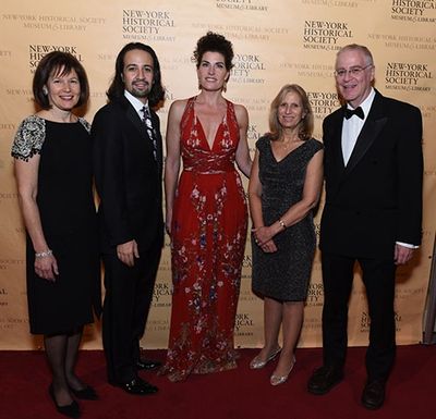 Pam Schafler, Lin-Manuel Miranda, Diana DiMenna, Louise Mirrer, and Ron Chernow Photo