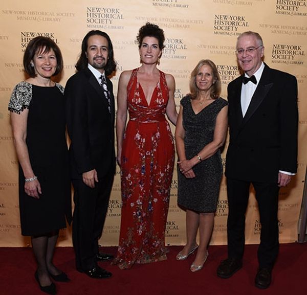 Pam Schafler, Lin-Manuel Miranda, Diana DiMenna, Louise Mirrer, and Ron Chernow Photo