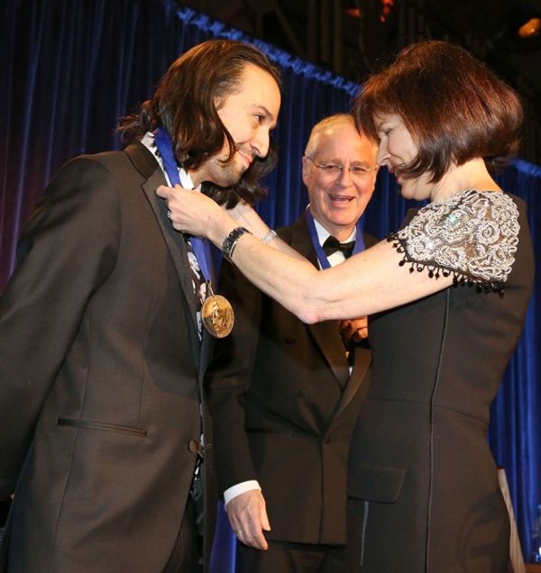 Lin-Manuel Miranda, Ron Chernow, Pam Schafler Photo