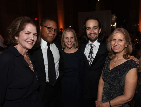 Lois Chiles, Wynton Marsalis, Melanie Shorin, Lin-Manuel Miranda, and Louise Mirrer Photo