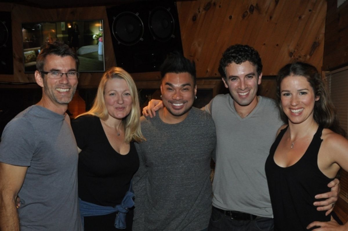 Lynn Pinto (Producer), Andros Rodriguez (Engineer), Jarrod Spector and Chilina Kennedy at 