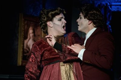 Tyler Nye as Lady Enid and Dominic Sellers as Lord Edgar Hillcrest Photo