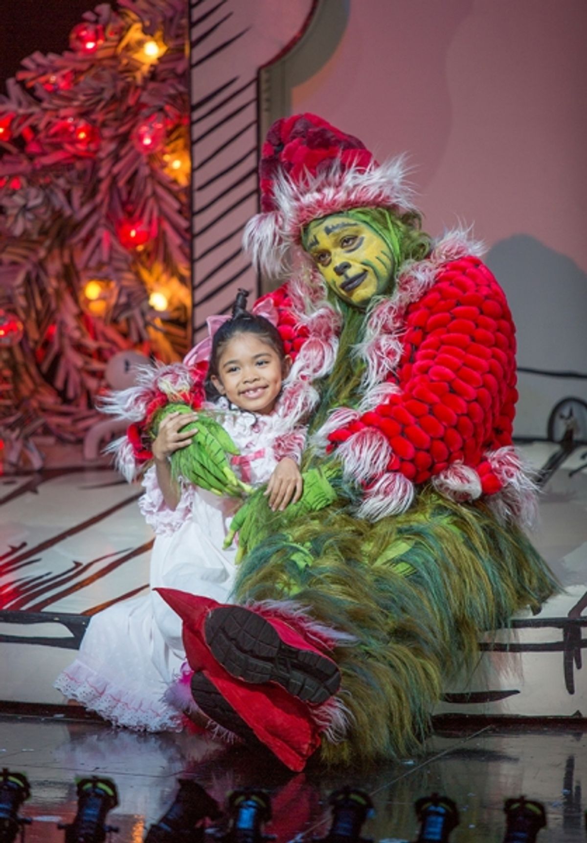 Mikee Castillo appears as Cindy-Lou Who and J. Bernard Calloway as The Grinch at 