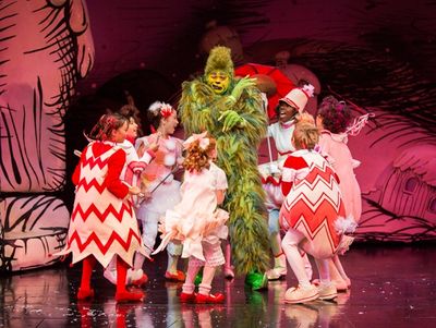 J. Bernard Calloway as The Grinch with the cast of ''THE GRINCH'' Photo
