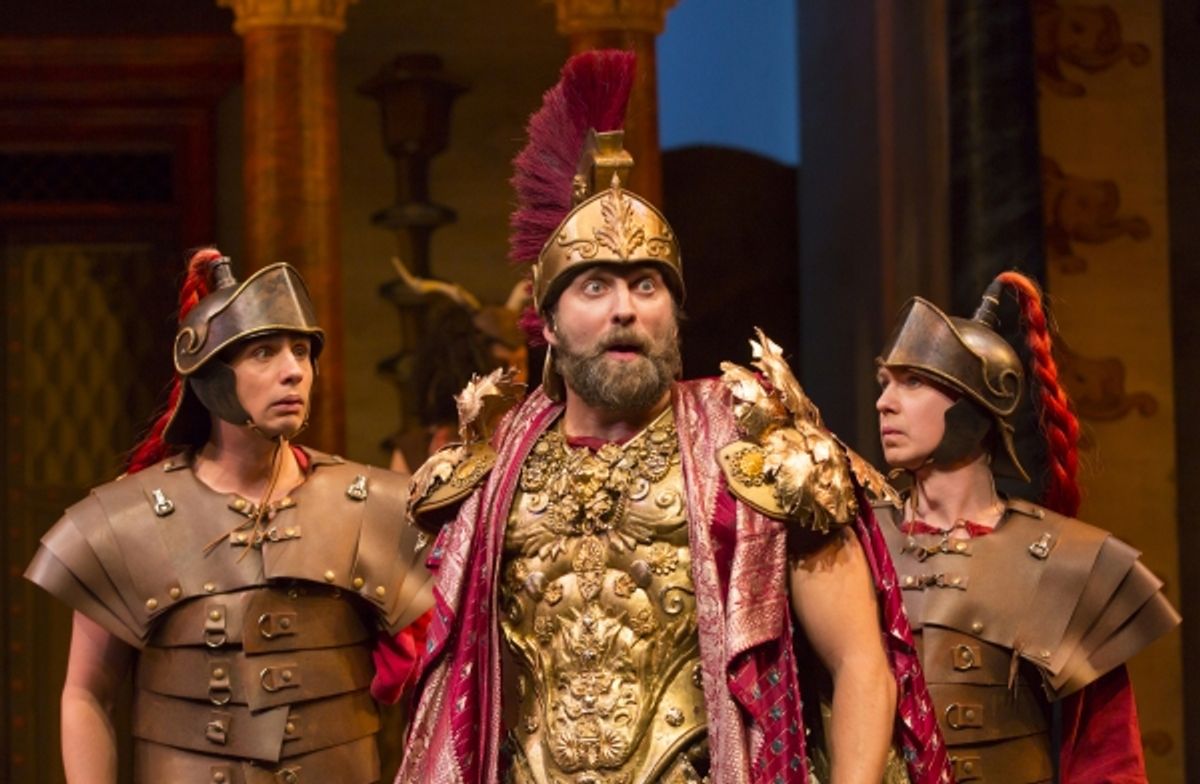 Bobby Conte Thornton (Roman Soldier), Graham Rowat (Miles Gloriosus), and David Turner (Roman Soldier) at 