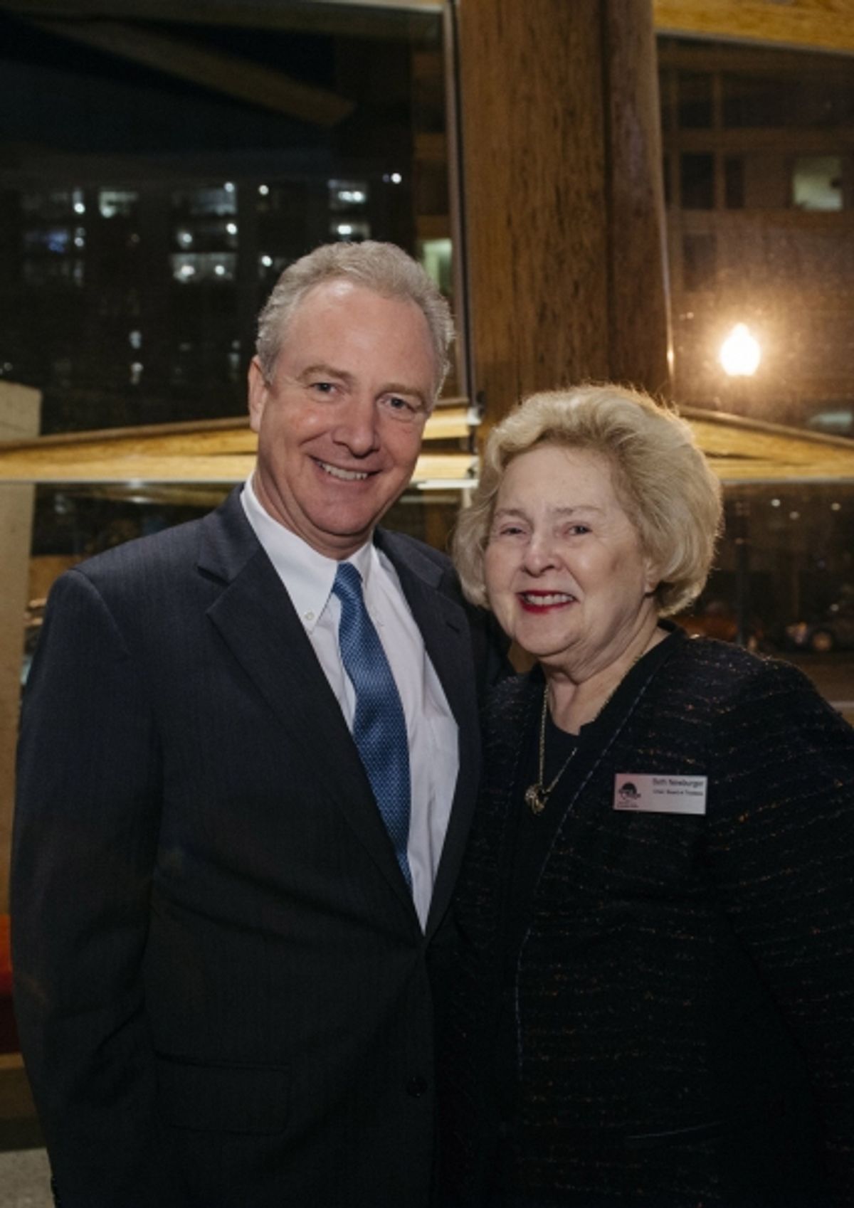 Congressman Chris Van Hollen and Board Chair Beth Newburger Schwartz at 