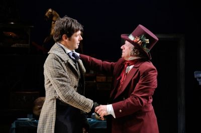 Stephen Thorne as Bob Cratchit and Stephen Berenson as Ebenezer Scrooge Photo