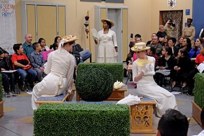Charlotte Bydwell as Hero, Monique Gaffney as Beatrice, and Lindsay Brill as Margaret Photo