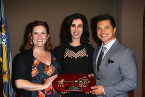 Donna Lynne Champlin, Aline Brosh McKenna, and Vincent Rodriguez II Photo