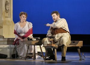 Rachel Willis-Sorensen (Eva) and James Rutherford (Hans Sachs) @ BroadwayWorld Rachel Willis-Sorensen (Eva) and James Rutherford (Hans Sachs) Photo