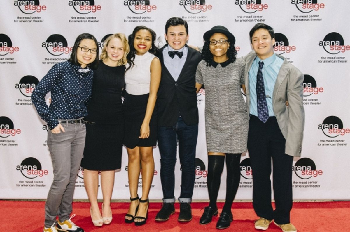 Cast members celebrate the opening night for AKEELAH AND THE BEE at Arena Stage at 