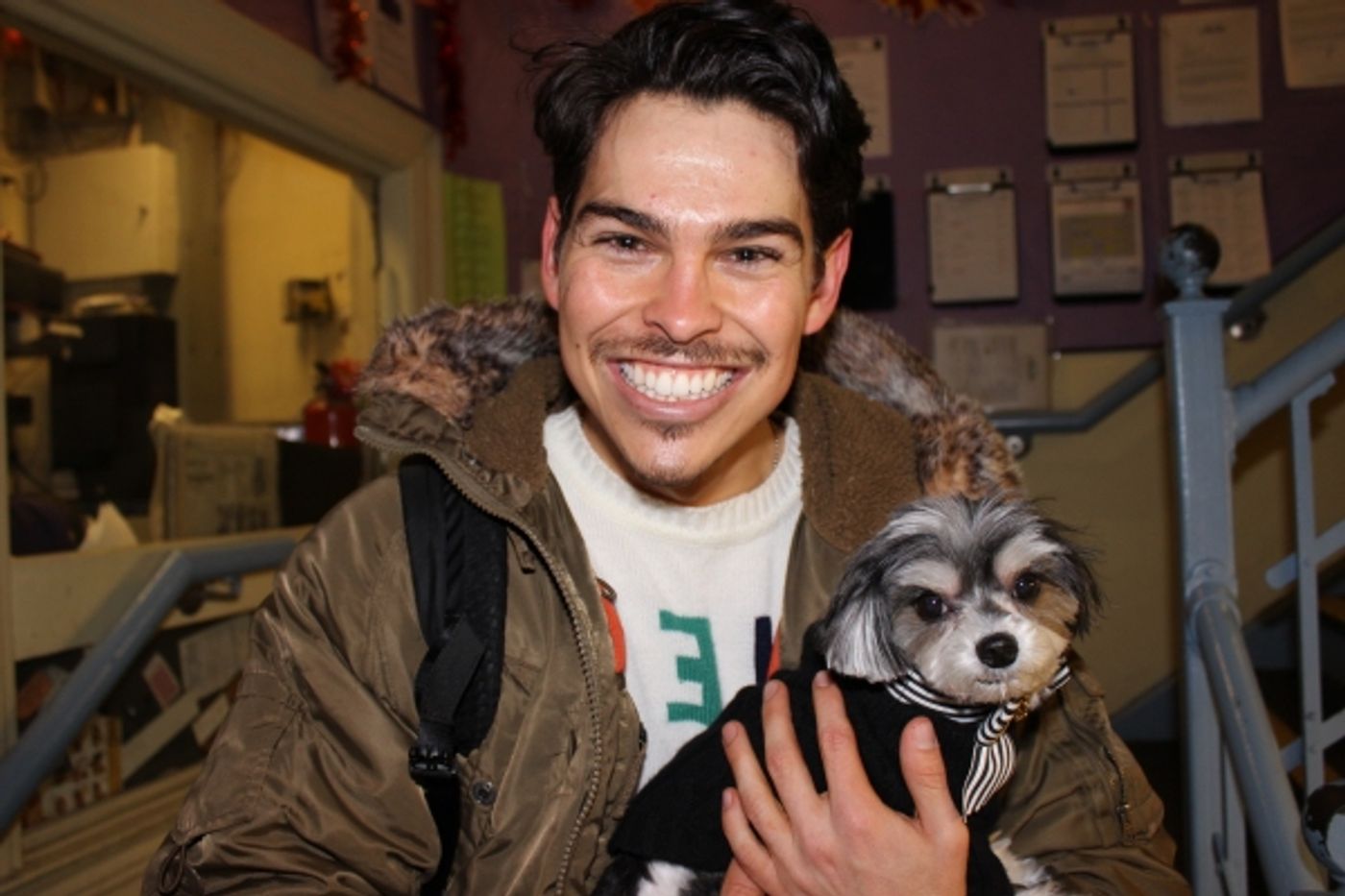 Photo Flash: ALADDIN Cast Members Get Special Visit From Tinkerbelle the Dog Photo Flash: ALADDIN Cast Members Get Special Visit From Tinkerbelle the Dog Image