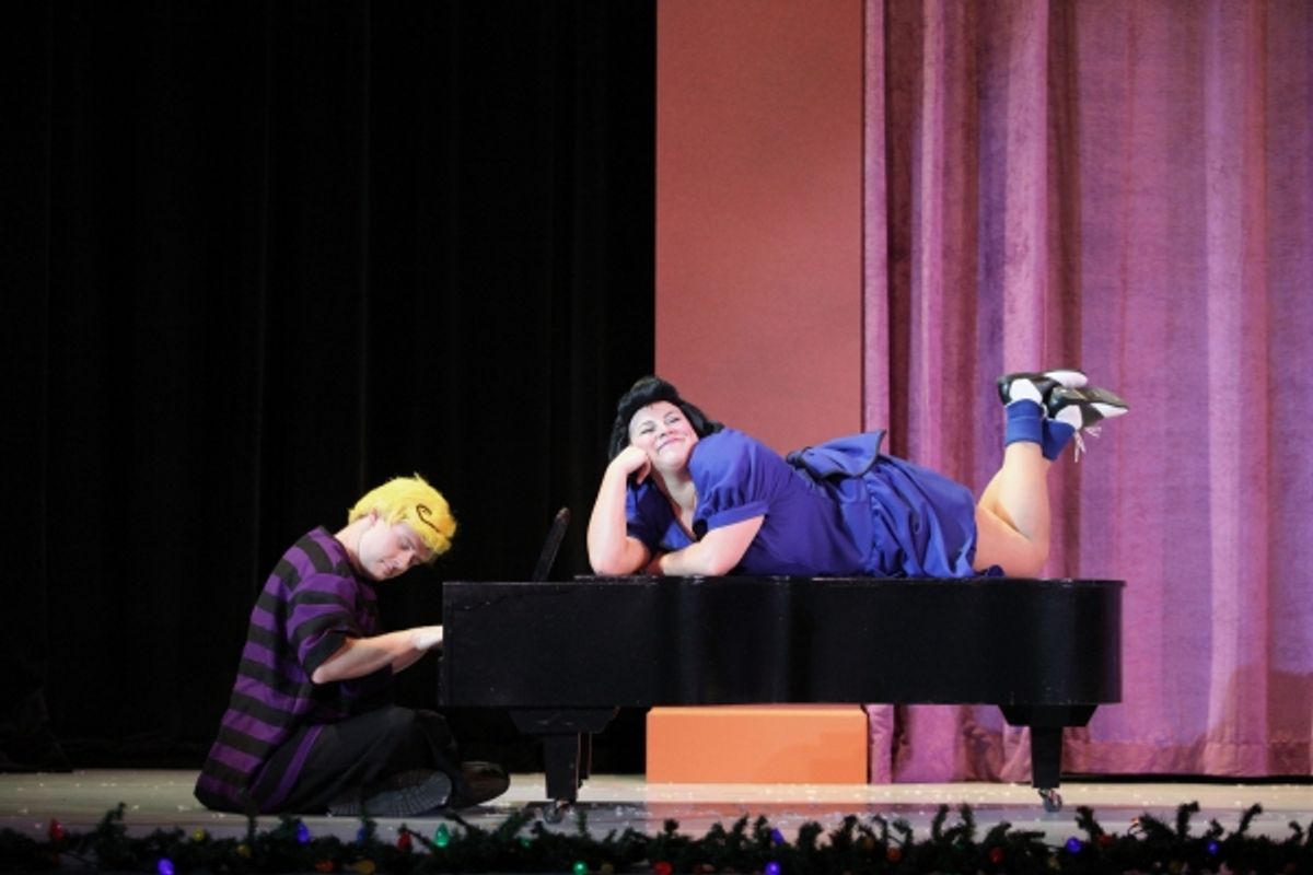 Schroeder (Caleb Farley) and Lucy (Sara Kenny) at 